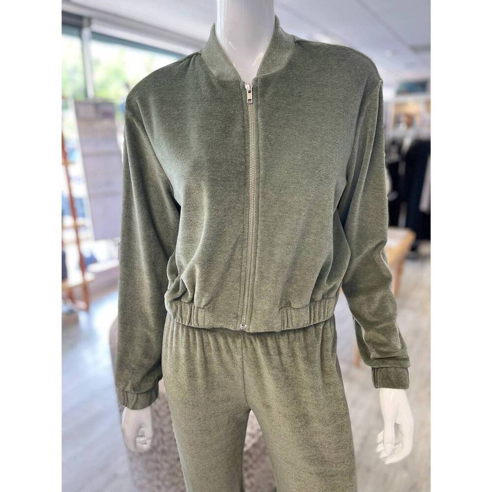 NEW LAMADE women's romina velour jacket in willow